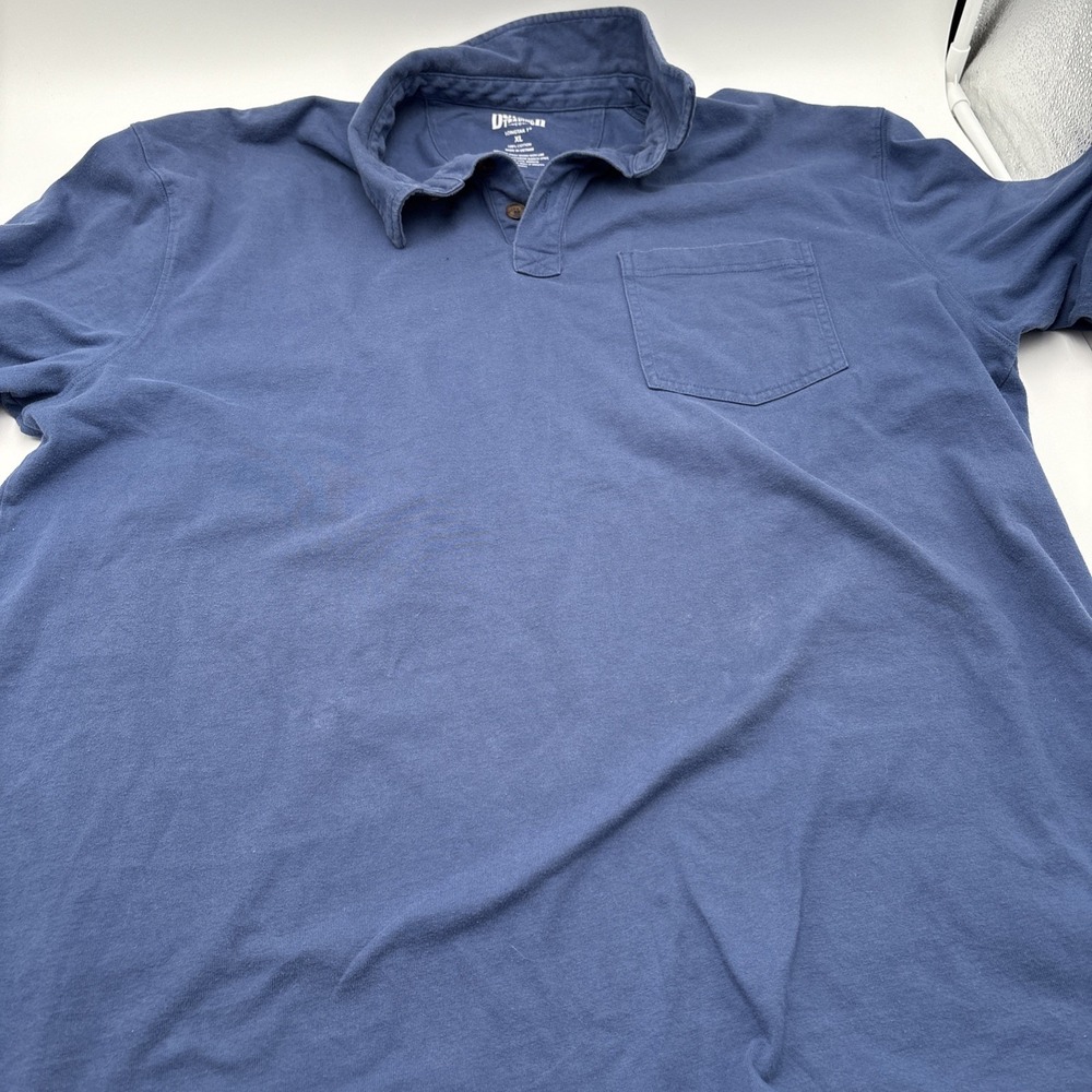 Duluth Longtail T Polo Shirt Mens Size‎ Extra Large Blue 100% Cotton Front Pocke